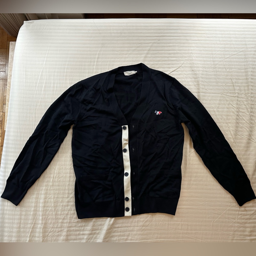 Maison Kitsune Black Men’s Cardigan